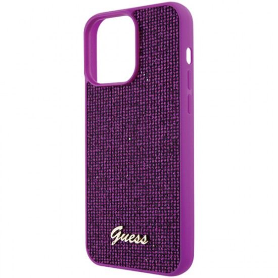 Guess GUHCP15XPMSDGSF iPhone 15 Pro Max 6.7" fuschia hardcase Disco Metal Script