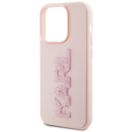 Karl Lagerfeld KLHCP15L3DMBKCP iPhone 15 Pro 6.1" pink hardcase 3D Rubber Glitter Logo