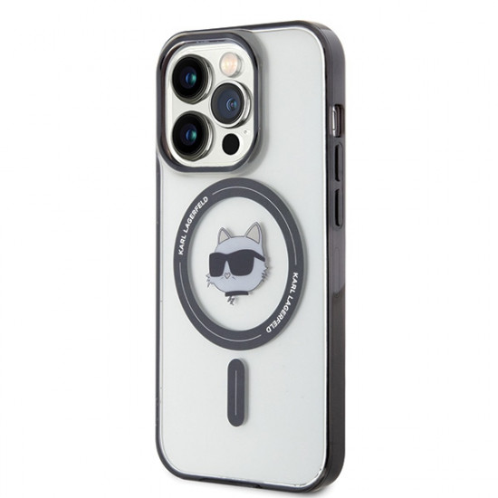 Karl Lagerfeld KLHMP15LHCHNOTK iPhone 15 Pro 6.1" transparent hardcase IML Choupette`s Head MagSafe