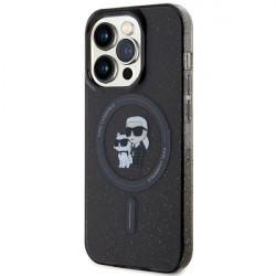 Karl Lagerfeld KLHMP15LHGKCNOK iPhone 15 Pro 6.1" black hardcase Karl&Choupette Glitter MagSafe