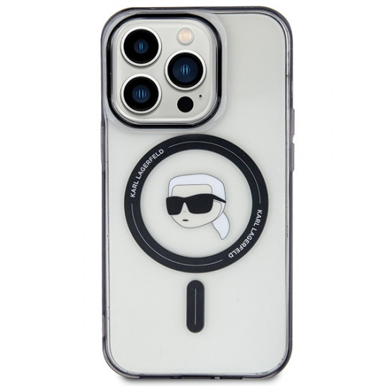 Karl Lagerfeld KLHMP15LHKHNOTK iPhone 15 Pro 6.1" transparent hardcase IML Karl`s Head MagSafe