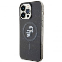Karl Lagerfeld KLHMP15XHGKCNOK iPhone 15 Pro Max 6.7" black hardcase Karl&Choupette Glitter MagSafe