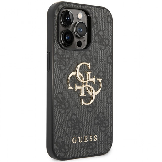 Guess GUHCP15L4GMGGR iPhone 15 Pro 6.1" grey hardcase 4G Big Metal Logo