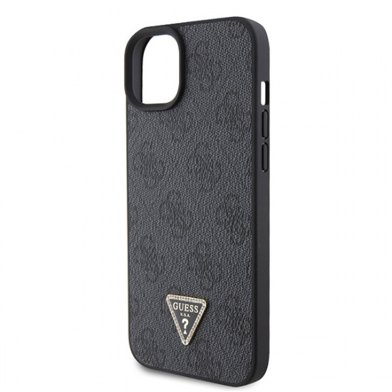 Guess GUHCP15SP4TDPK iPhone 15 6.1" black hardcase Leather 4G Diamond Triangle