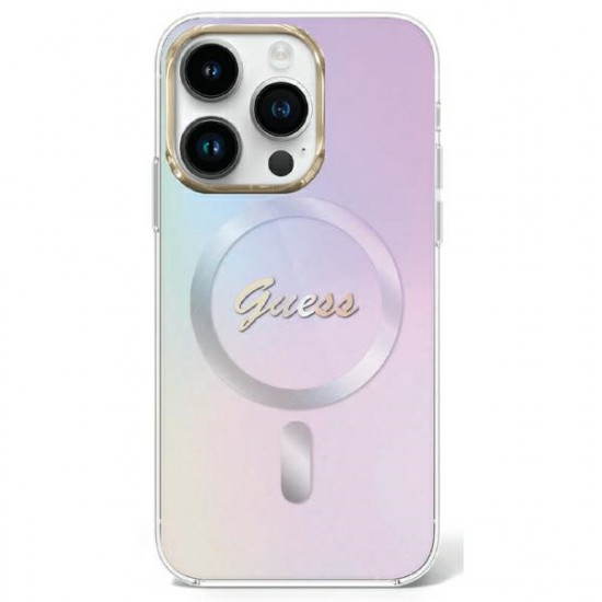 Guess GUHMP15LHITSU iPhone 15 Pro 6.1" purple hardcase IML Iridescent MagSafe