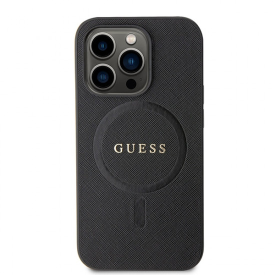 Guess GUHMP15LPSAHMCK iPhone 15 Pro 6.1" black hardcase Saffiano MagSafe