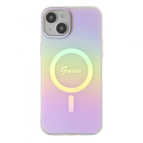 Guess GUHMP15MHITSP iPhone 15 Plus 6.7" pink hardcase IML Iridescent MagSafe