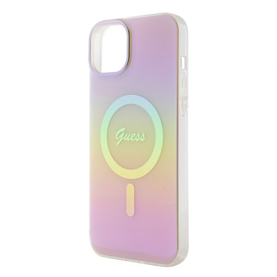 Guess GUHMP15MHITSP iPhone 15 Plus 6.7" pink hardcase IML Iridescent MagSafe