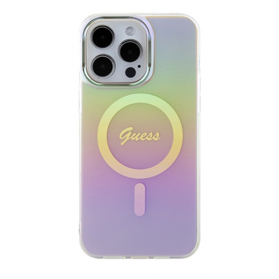 Guess GUHMP15XHITSP iPhone 15 Pro Max 6.7" pink hardcase IML Iridescent MagSafe