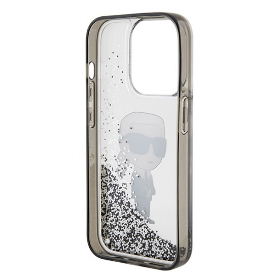 Karl Lagerfeld KLHCP15LLKKNSK iPhone 15 Pro 6.1" transparent hardcase Liquid Glitter Ikonik