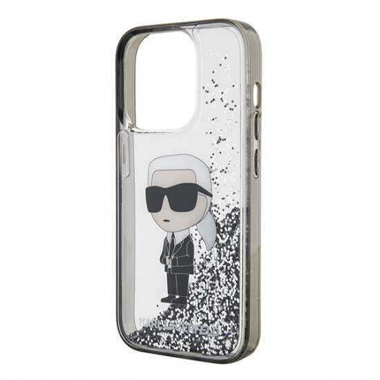 Karl Lagerfeld KLHCP15XLKKNSK iPhone 15 Pro Max 6.7" transparent hardcase Liquid Glitter Ikonik