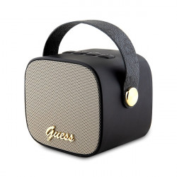 Guess glosnik Bluetooth GUWSB2P4SMK Speaker mini black 4G Leather Script Logo with Strap