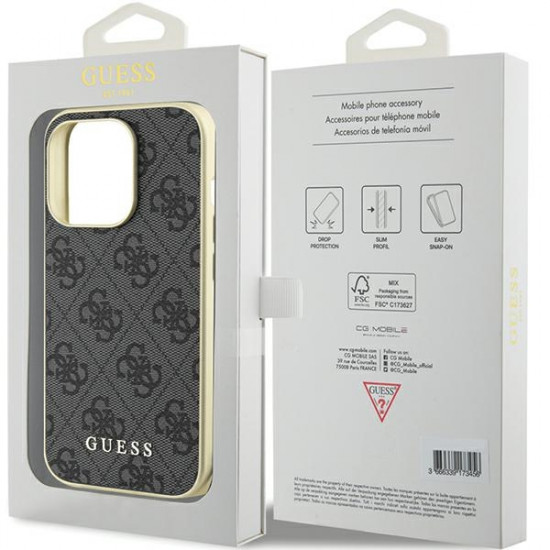 Guess GUHCP15LGF4GGR iPhone 15 Pro 6.1" grey hardcase 4G Charms Collection