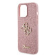 Guess GUHCP15LHG4SGP iPhone 15 Pro 6.1" pink hardcase Glitter Script Big 4G