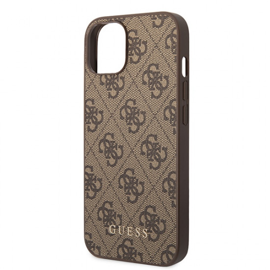 Guess GUHCP15MG4GFBR iPhone 15 Plus 6.7" brown hard case 4G Metal Gold Logo