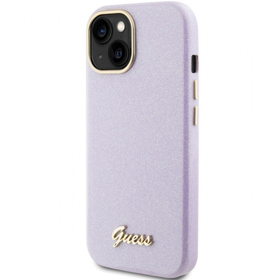 Guess GUHCP15SPGMCSL iPhone 15 6.1" lilac hardcase Glitter Glossy Script Guess GUHCP15SPGMCSL iPhone 15 6.1" lilac hardcase Glitter Glossy Script