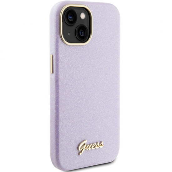 Guess GUHCP15SPGMCSL iPhone 15 6.1" lilac hardcase Glitter Glossy Script Guess GUHCP15SPGMCSL iPhone 15 6.1" lilac hardcase Glitter Glossy Script