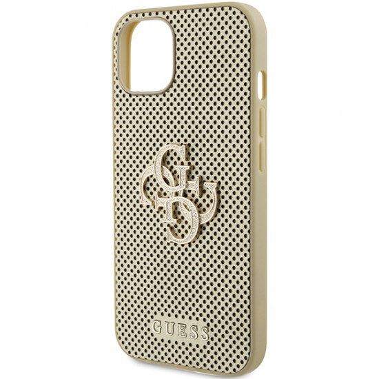 Guess GUHCP15SPSP4LGD iPhone 15 6.1" gold hardcase Perforated 4G Glitter