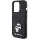 Karl Lagerfeld KLHCP15LSAPKCNPK iPhone 15 Pro 6.1" black hardcase Saffiano Cardslot Karl&Choupette Metal Pin