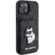 Karl Lagerfeld KLHCP15SSAKCNSCK iPhone 15 6.1" black hardcase Saffiano Cardslots and Stand Monogram Choupette