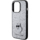 Karl Lagerfeld KLHCP15XGCNPSG iPhone 15 Pro Max 6.7" silver hardcase Fixed Glitter Choupette Logo Metal Pin