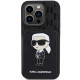 Karl Lagerfeld KLHCP15XSAKKNSCK iPhone 15 Pro Max 6.7" black hardcase Saffiano Cardslots and Stand Monogram Ikonik Patch