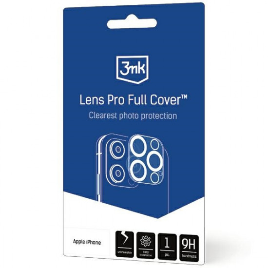 3MK Lens Pro Full Cover iPhone 15 Pro/15 Pro Max with mounting frame 1 pc