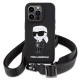 Karl Lagerfeld KLHCP15XSCBSKNK iPhone 15 Pro Max 6.7" hardcase black Crossbody Silicone Ikonik