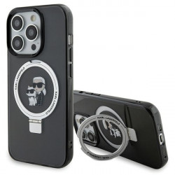 Karl Lagerfeld KLHMP15LHMRSKCK iPhone 15 Pro 6.1" black hardcase Ring Stand Karl&Choupettte MagSafe