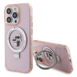 Karl Lagerfeld KLHMP15XHMRSKCP iPhone 15 Pro Max 6.7" pink hardcase Ring Stand Karl&Choupettte MagSafe