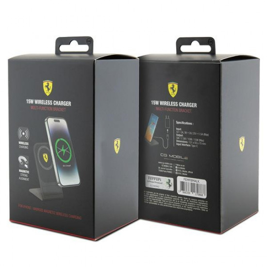 Ferrari FEMFBMALK Inductive Charger 15W black/black 2023 Collection MagSafe