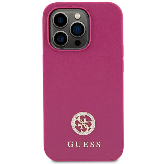 Guess GUHCP15XPS4DGPP iPhone 15 Pro Max 6.7" pink hardcase Strass Metal Logo