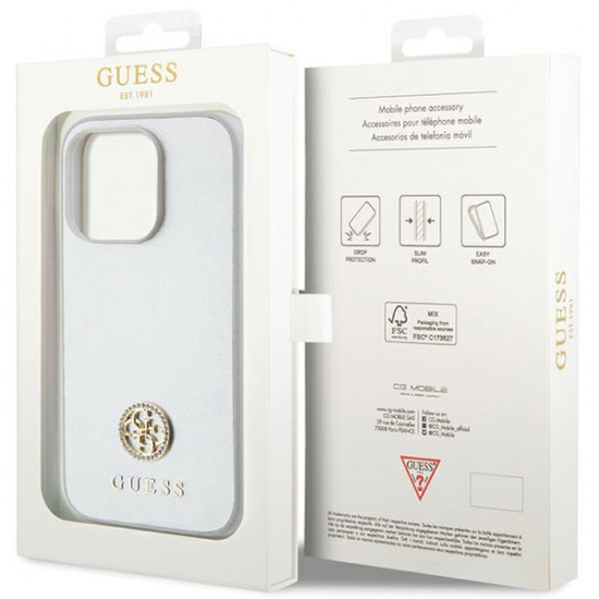 Guess GUHCP15XPS4DGPS iPhone 15 Pro Max 6.7" silver hardcase Strass Metal Logo