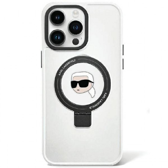 Karl Lagerfeld KLHMP15SHMRSKHH iPhone 15 6.1" white hardcase Ring Stand Karl Head MagSafe