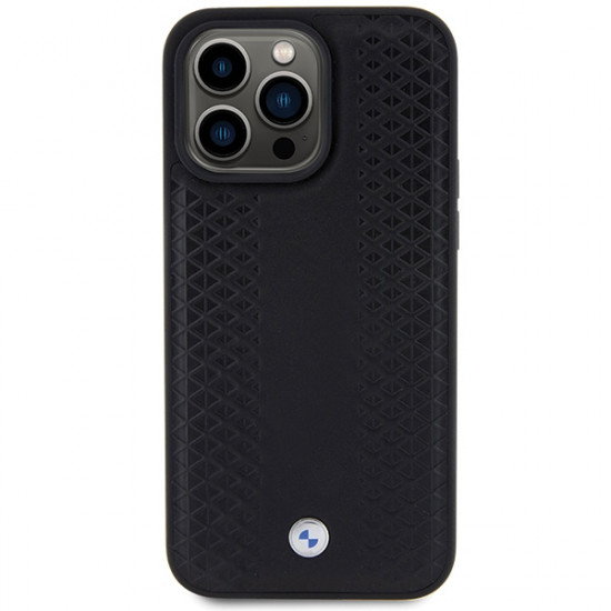 BMW BMHCP15L22RFGK iPhone 15 Pro 6.1" black Leather Diamond Pattern BMW BMHCP15L22RFGK iPhone 15 Pro 6.1" black Leather Diamond Pattern