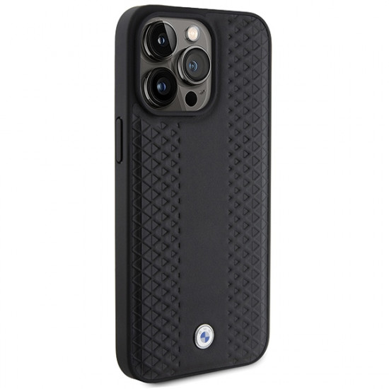 BMW BMHCP15L22RFGK iPhone 15 Pro 6.1" black Leather Diamond Pattern BMW BMHCP15L22RFGK iPhone 15 Pro 6.1" black Leather Diamond Pattern