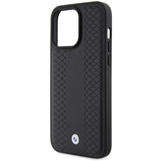BMW BMHCP15L22RFGK iPhone 15 Pro 6.1" black Leather Diamond Pattern BMW BMHCP15L22RFGK iPhone 15 Pro 6.1" black Leather Diamond Pattern