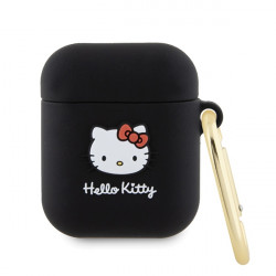 Hello Kitty HKA23DKHSK Airpods 1/2 cover black Silicone 3D Kitty Head