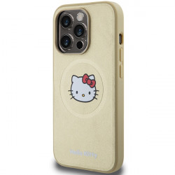 Hello Kitty HKHMP14XPGHCKD iPhone 14 Pro Max 6.7" gold hardcase Leather Kitty Head MagSafe