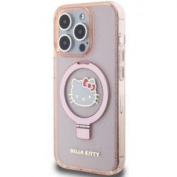 Hello Kitty HKHMP15LHRSGEP iPhone 15 Pro 6.1" pink hardcase Ring Stand Glitter Electrop Logo MagSafe