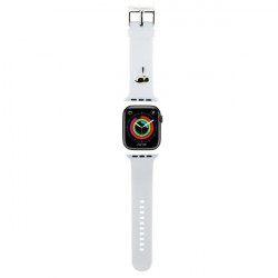 Karl Lagerfeld Pasek KLAWMSLKNH Apple Watch 38/40/41mm white strap 3D Rubber Karl Head