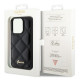 Guess GUHCP15LPSQSQSK iPhone 15 Pro 6.1" czarny/black hardcase Quilted Metal Logo