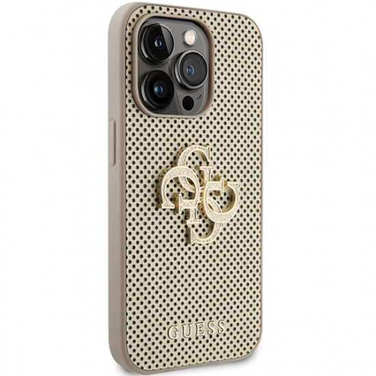 Guess GUHCP15LPSP4LGD iPhone 15 Pro 6.1" złoty/gold hardcase Perforated 4G Glitter