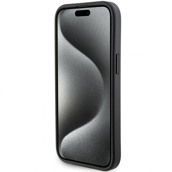 Karl Lagerfeld KLHCP15SGSACHPK iPhone 15 6.1" czarny/black hardcase Gripstand Saffiano Choupette Pins