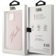 Karl Lagerfeld KLHCP15SSKSBMCP iPhone 15 6.1" różowy/pink hardcase Silicone Karl Script