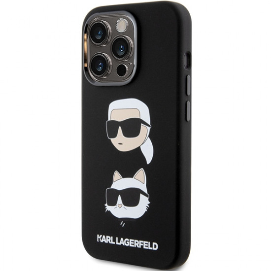 Karl Lagerfeld KLHCP15XSDHKCNK iPhone 15 Pro Max 6.7" czarny/black Silicone Karl&Choupette Head