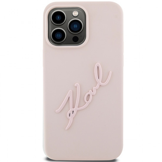 Karl Lagerfeld KLHCP15XSKSBMCP iPhone 15 Pro Max 6.7" różowy/pink hardcase Silicone Karl Script