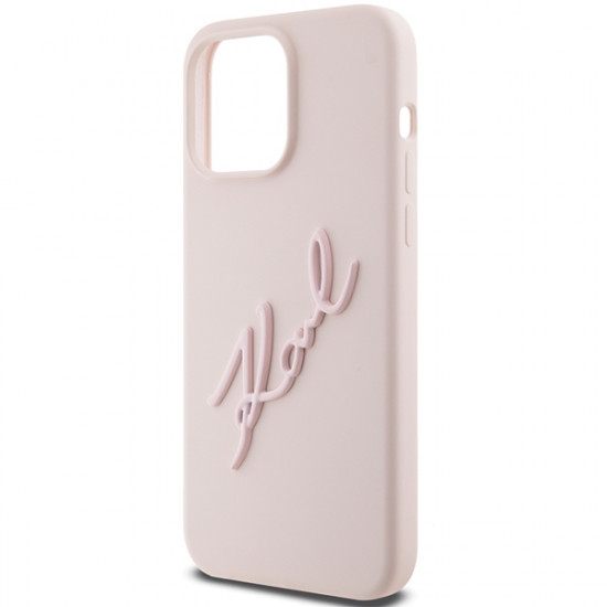 Karl Lagerfeld KLHCP15XSKSBMCP iPhone 15 Pro Max 6.7" różowy/pink hardcase Silicone Karl Script