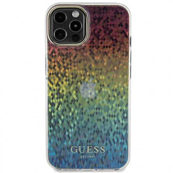 Guess GUHCP12MHDECMI iPhone 12/12 Pro 6.1" wielokolorowy hardcase IML Faceted Mirror Disco Iridescent