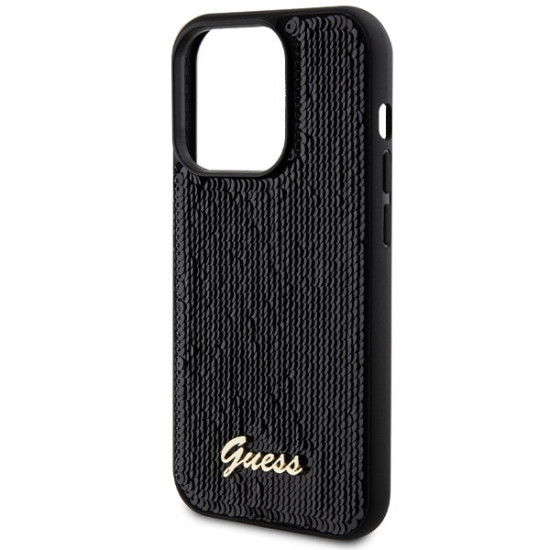 Guess GUHCP13LPSFDGSK iPhone 13 Pro / 13 6.1" czarny/black hardcase Sequin Script Metal